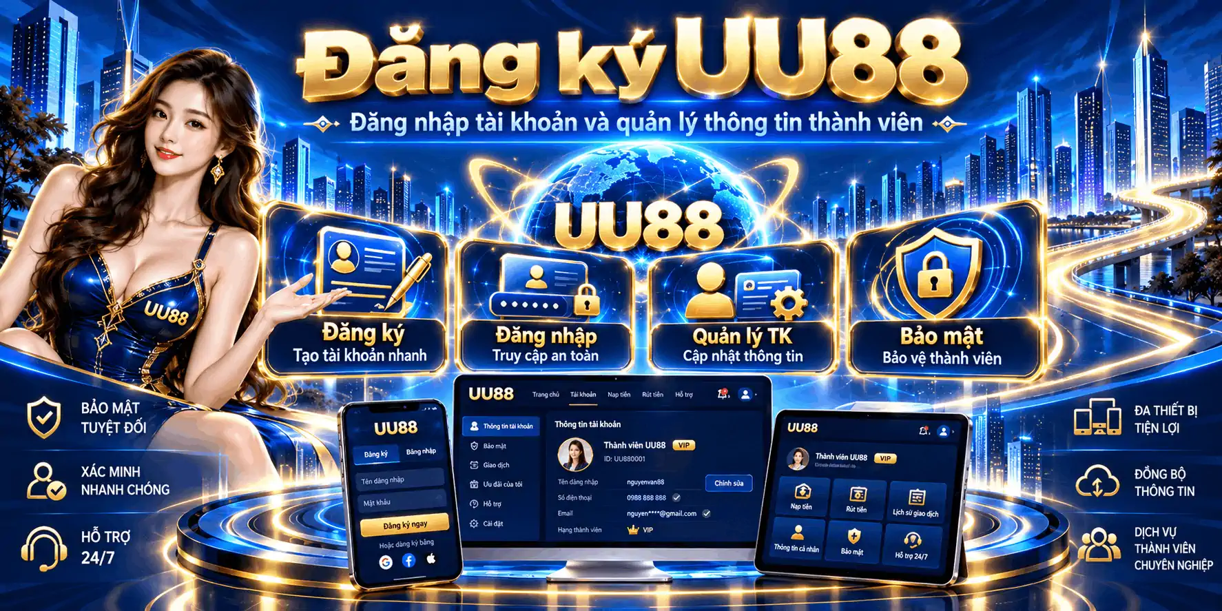 Đăng ký UU88 đăng nhập tài khoản và quản lý thông tin thành viên